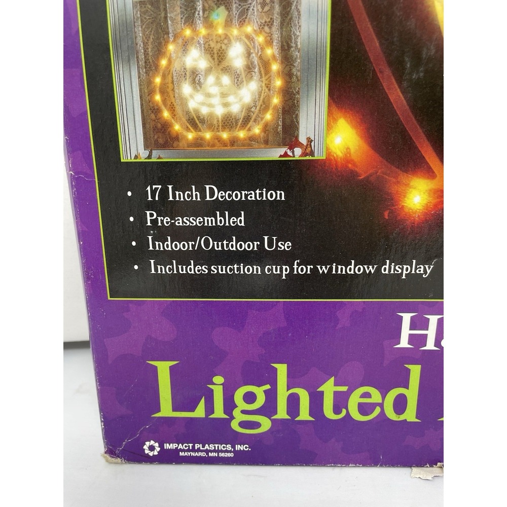 Light Up Halloween Pumpkin W/ Box Vintage 2000 Impact Plastics #85503 TESTED - Picture 4 of 10